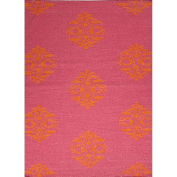 Handmade Medallion Pink Area Rug - 5' x 8'