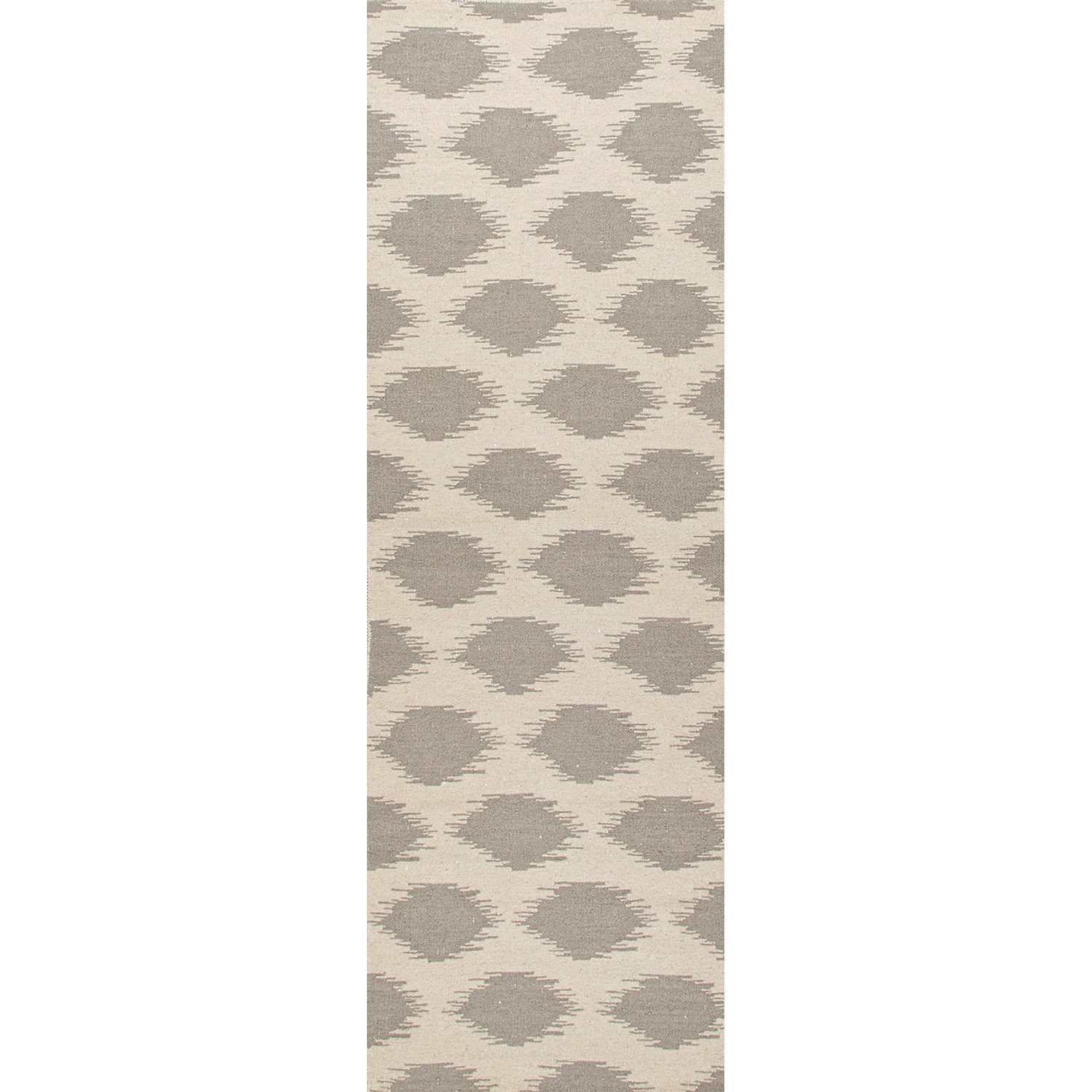Handmade Flat Weave Tribal Pattern Grey/ Brown Rug (26 X 8)
