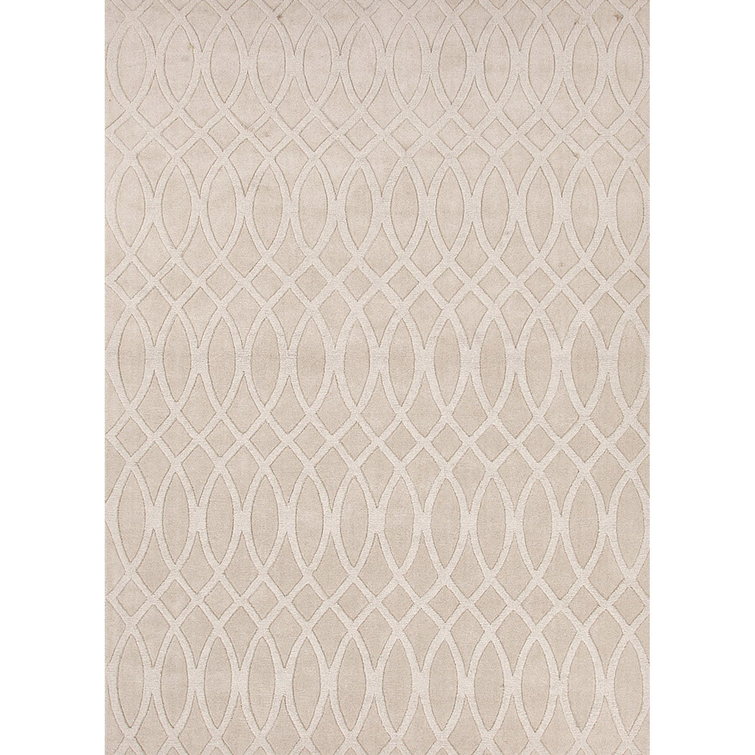 Handwoven Solids Solid Pattern Ivory Wool Rug (5 X 8)