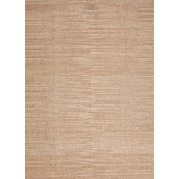 Handmade Flat Weave Solid Pattern Brown Rug (4 x 6)  