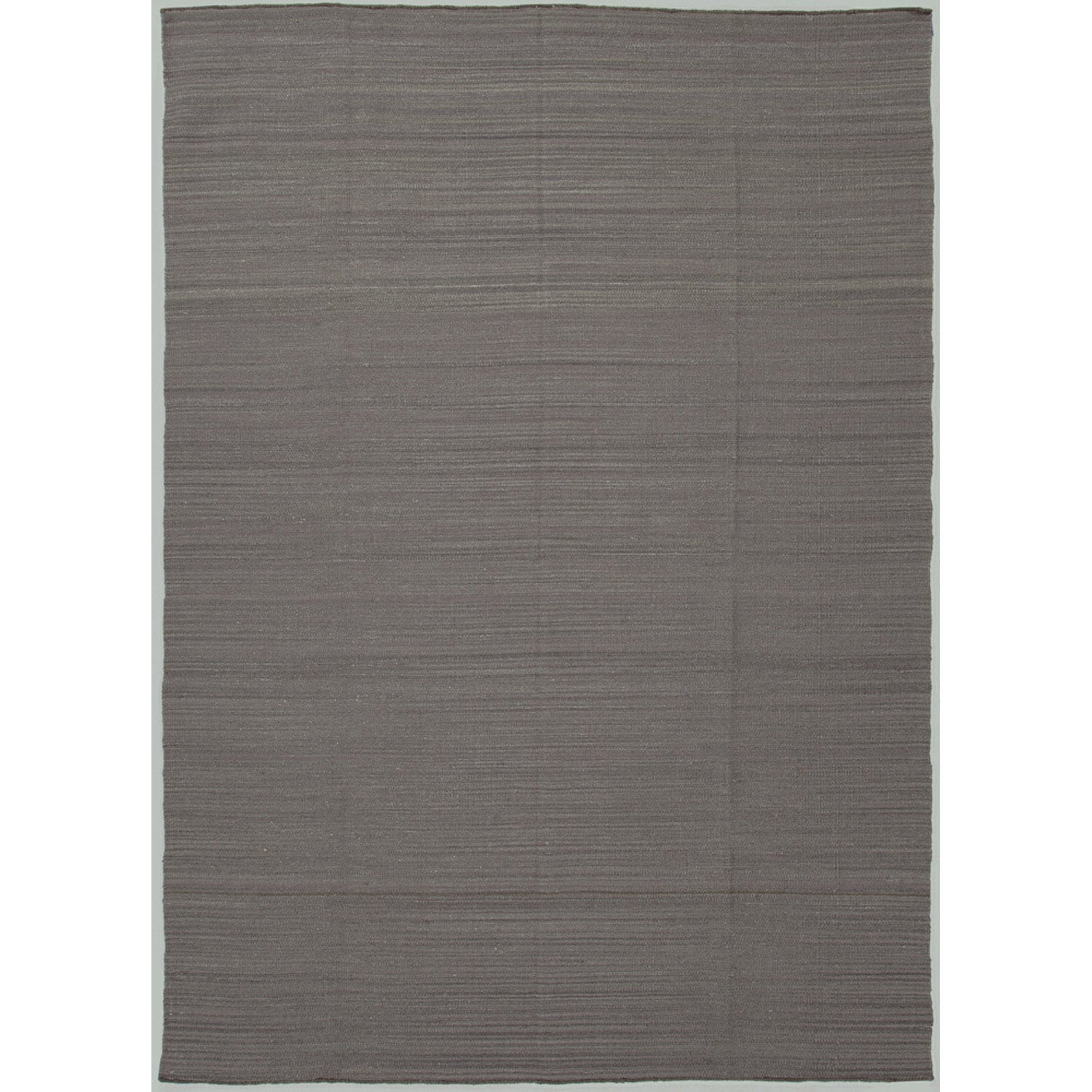 Handmade Flat weave Solid Pattern Gray/ Black Reversible Rug (5 X 8)