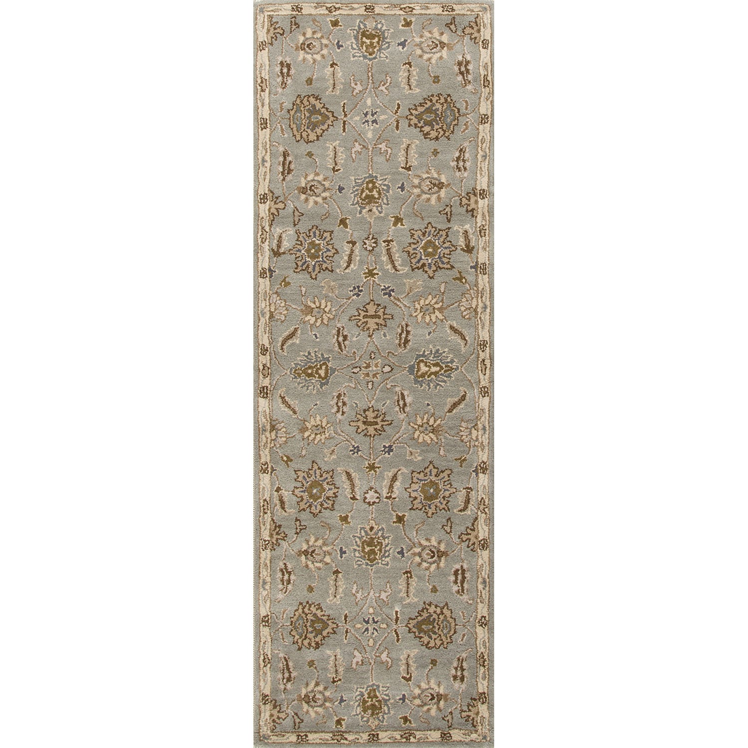 Hand tufted Transitional Floral Pattern Blue Rug (26 X 8)