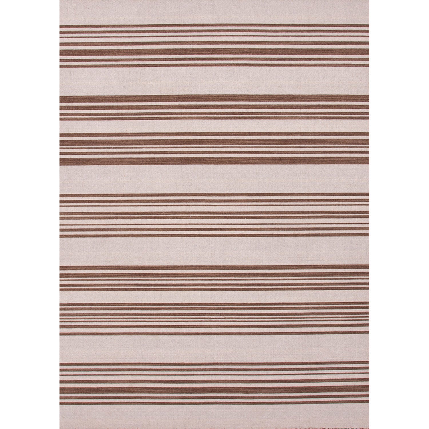 Handmade Flat weave Brown Stripe pattern Area Rug (8 X 10)