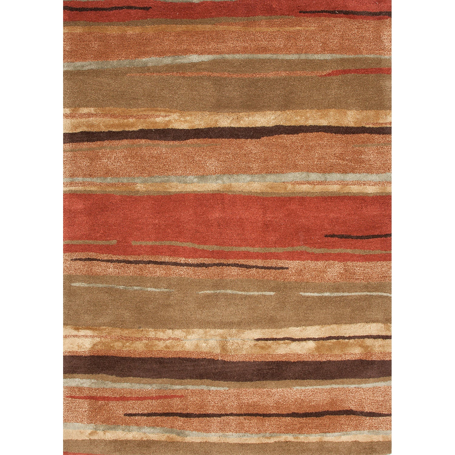 Hand tufted Transitional Abstract Red/ Orange Rug (36 X 56)