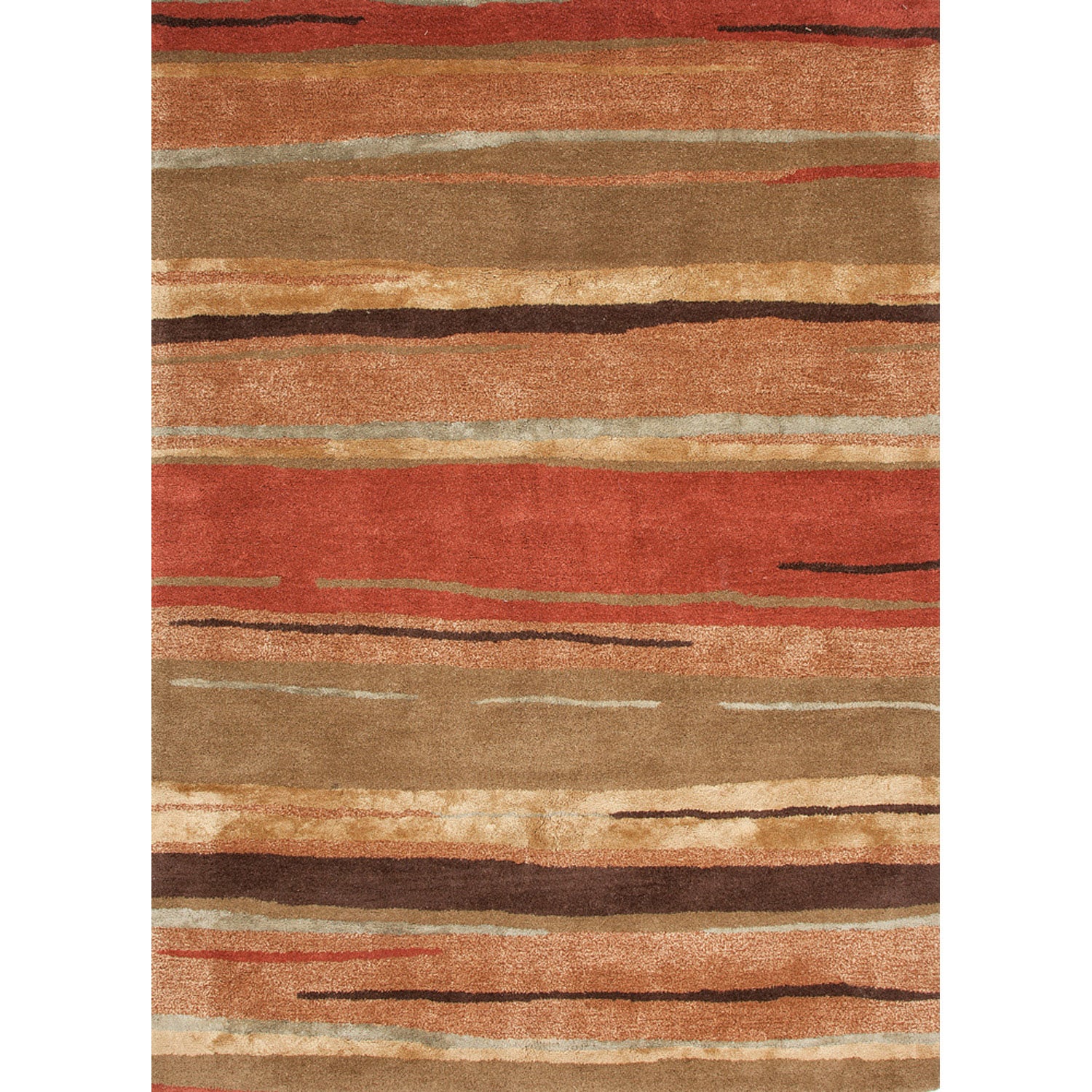 Hand tufted Transitional Abstract Pattern Red/ Orange Rug (5 X 8)