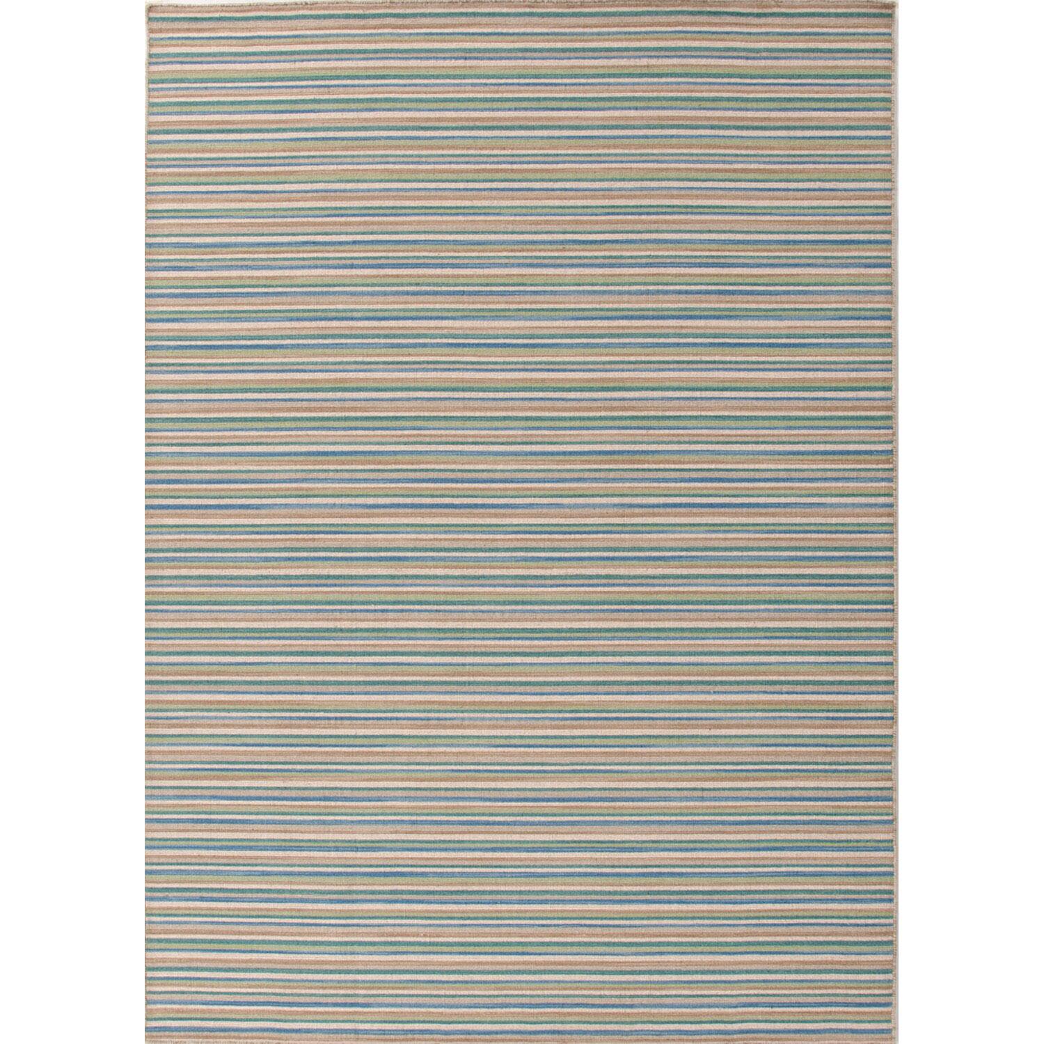 Handmade Flat Weave Stripe Pattern Blue Casual Rug (2 X 3)