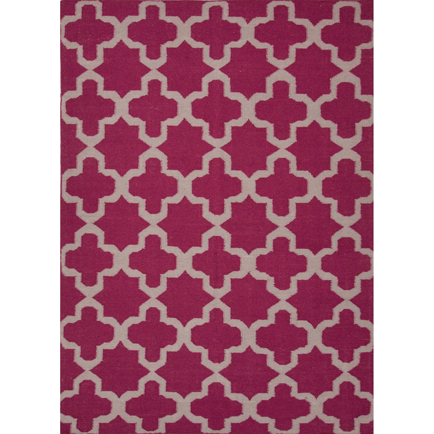 Handmade Flat weave Geometric pattern Pink/ Purple Area Rug (8 X 10)