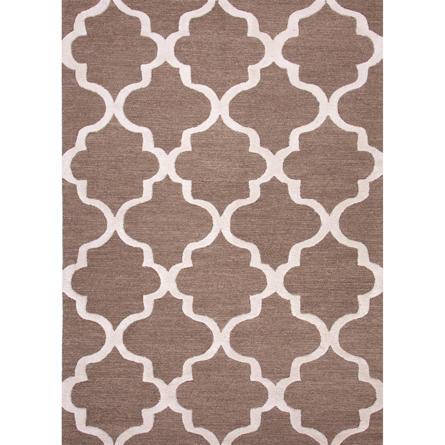 Hand tufted Contemporary Geometric Pattern Brown Rug With Plush Pile (2 X 3)