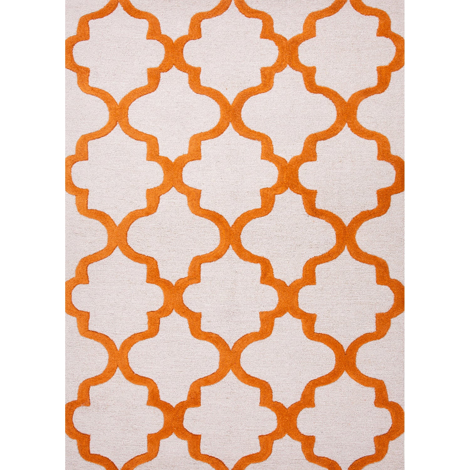 Hand tufted Textured Contemporary Geometric Red/ Orange Rug (2 X 3)