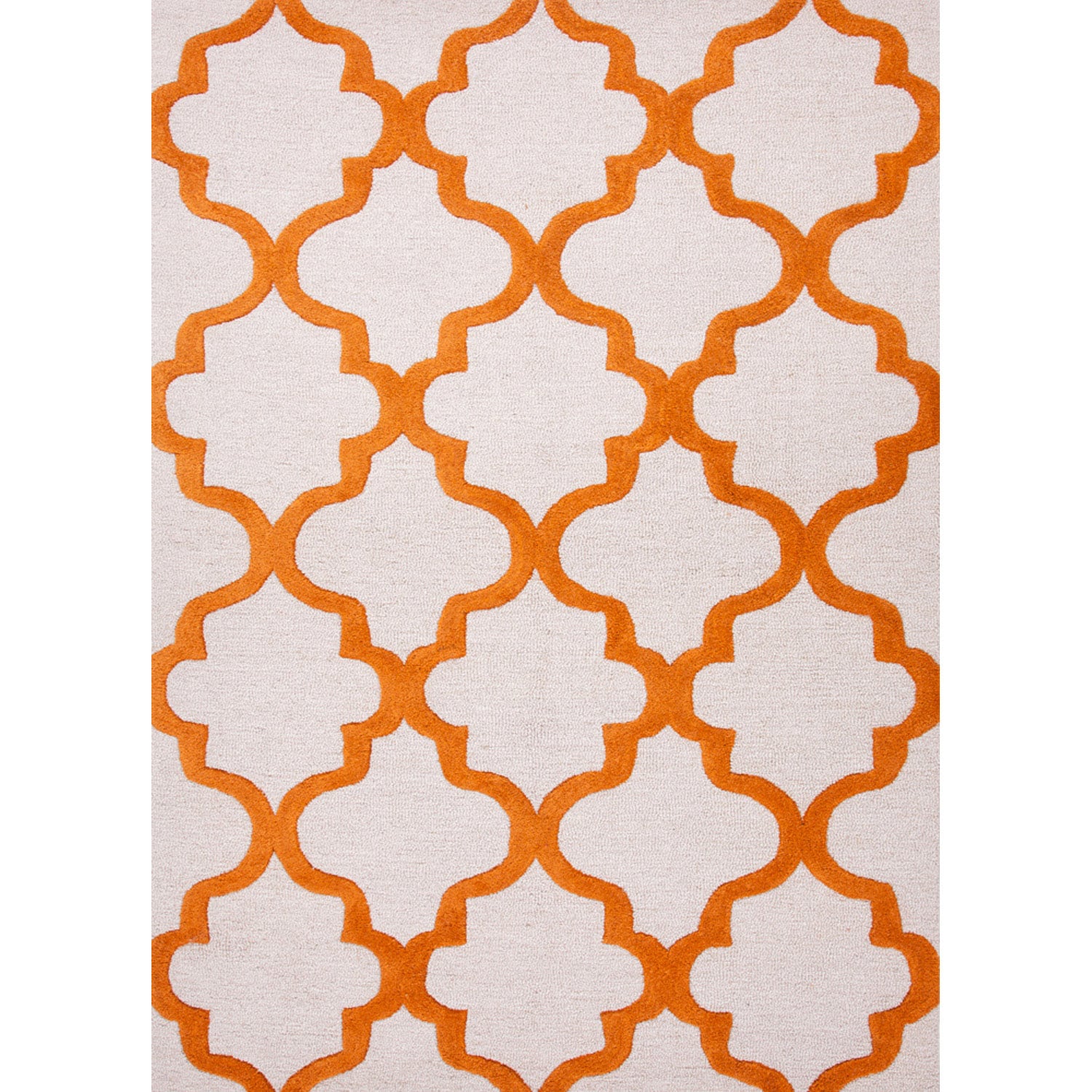 Hand tufted Contemporary Geometric Red/ Orange Area Rug (36 X 56)