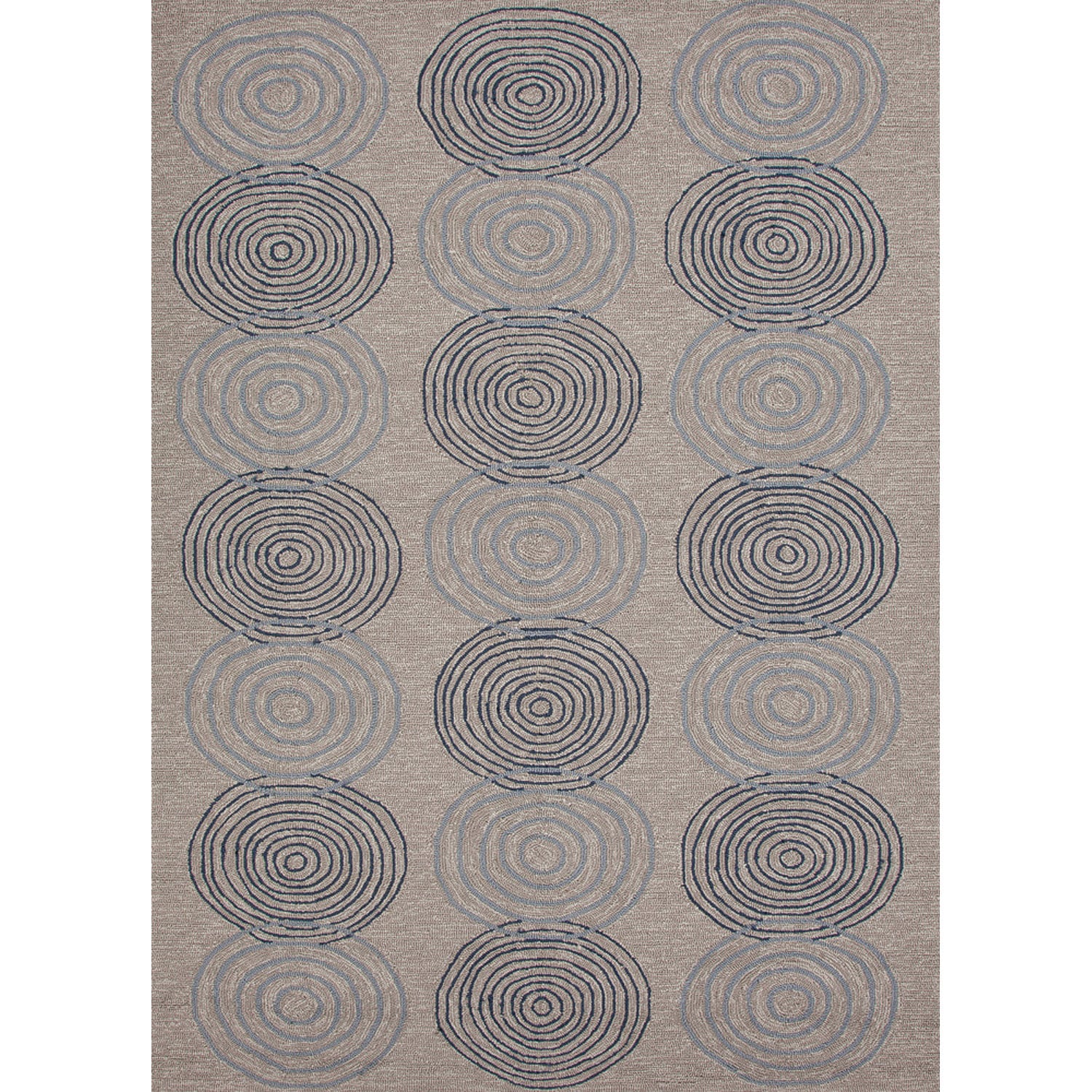 Hand hooked Indoor/ Outdoor Geometric Gray/ Black Rug (76 X 96)