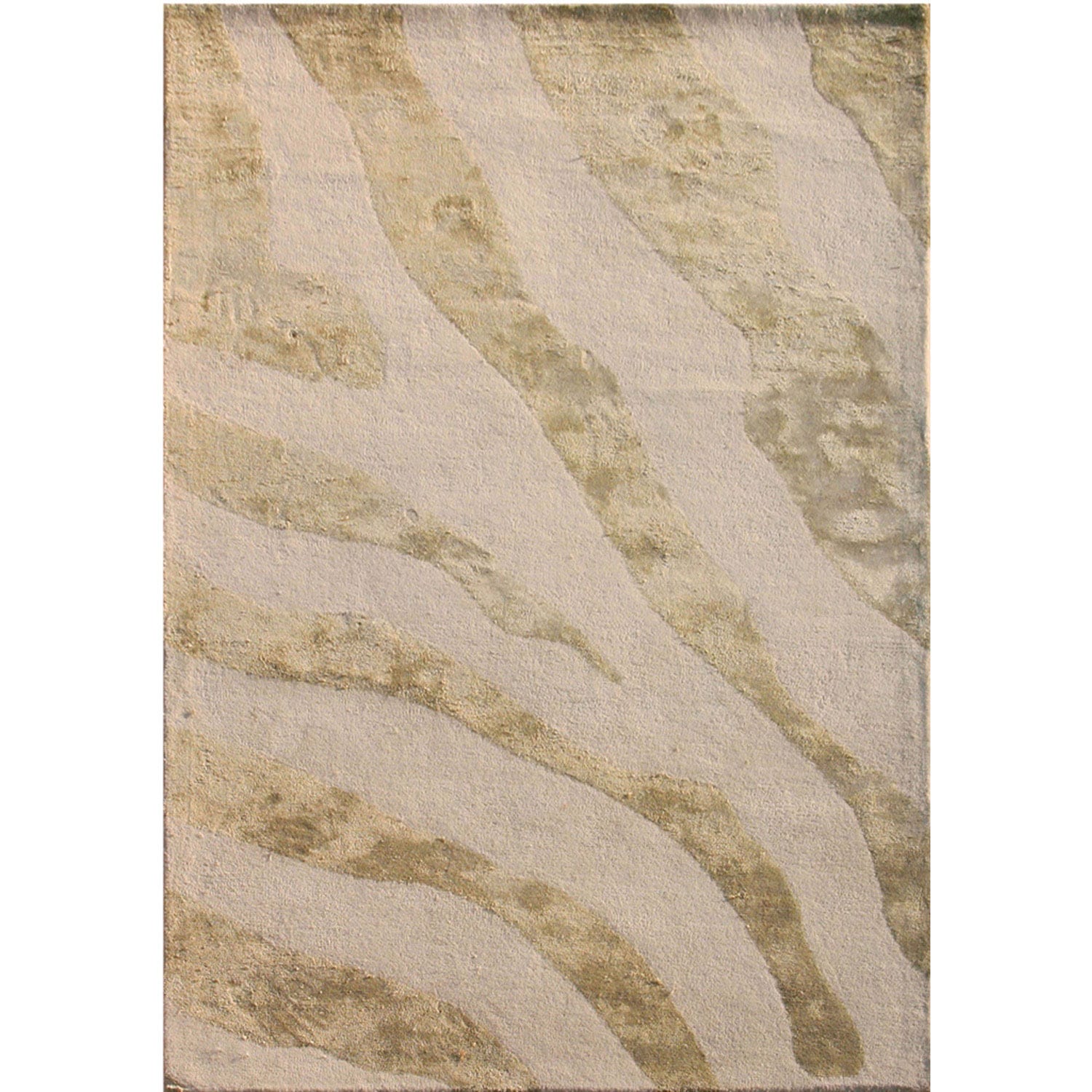 Hand tufted Transitional Animal Print Ivory Rug (36 X 56)