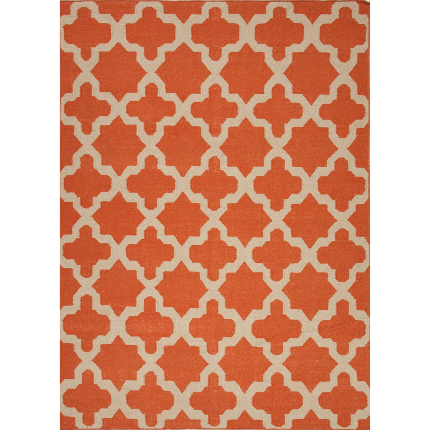 Handmade Flat Weave Geometric Pattern Red/ Orange Indoor Rug (5 X 8)