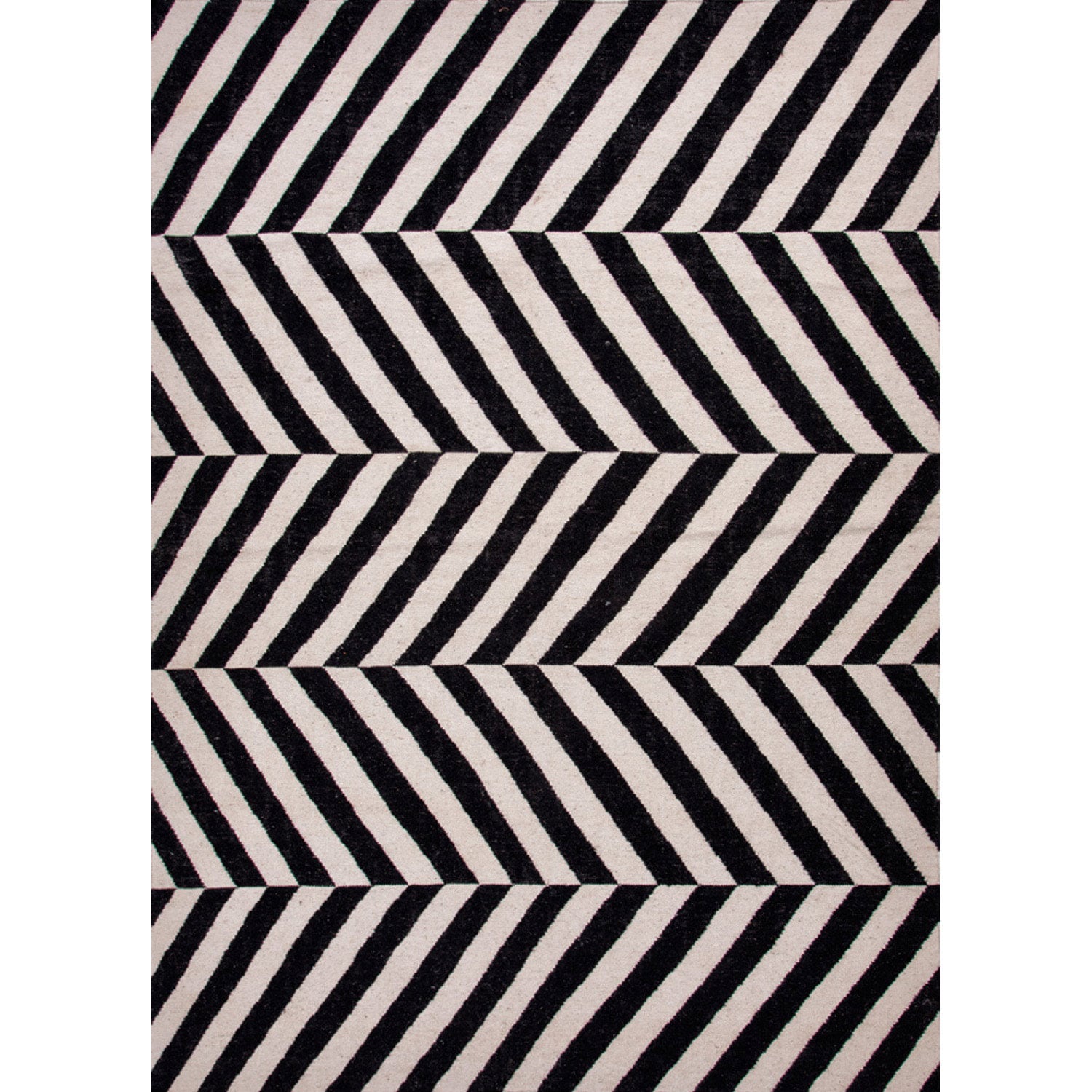 Handmade Flat weave Stripe pattern Gray/ Black Accent Rug (2 X 3)