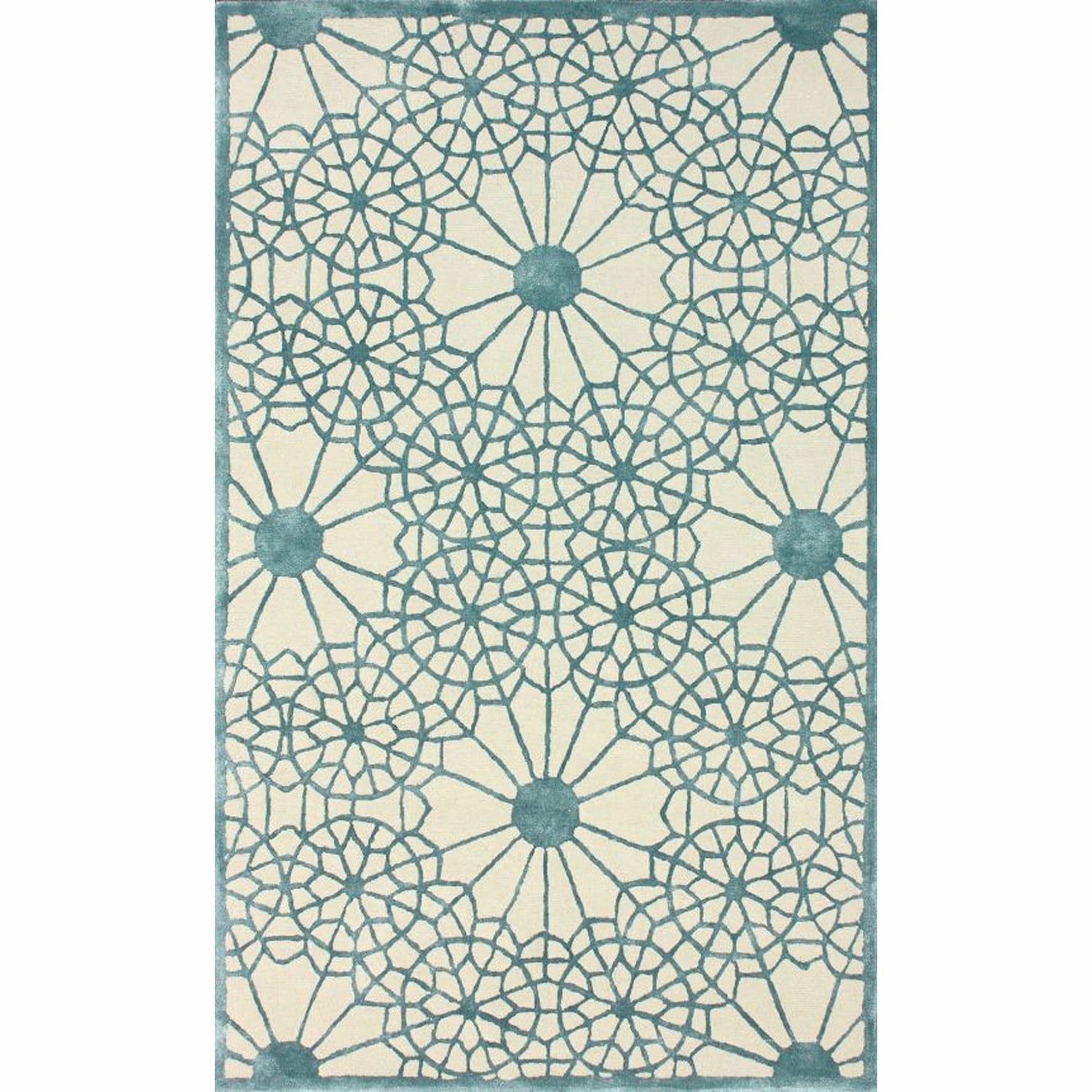 Nuloom Handmade Modern Woolen Viscose Stardum Rug Ivory (5 X 8)