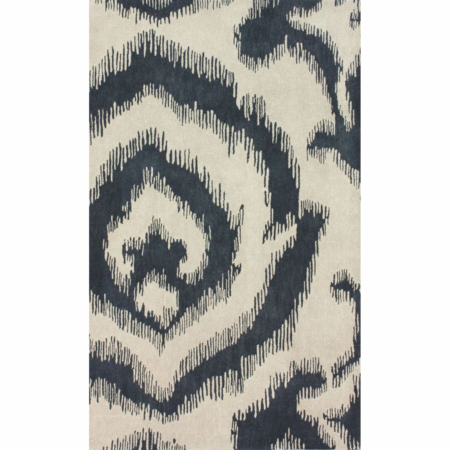 Nuloom Handmade Modern Ikat Ivory Wool Rug (5 X 8)