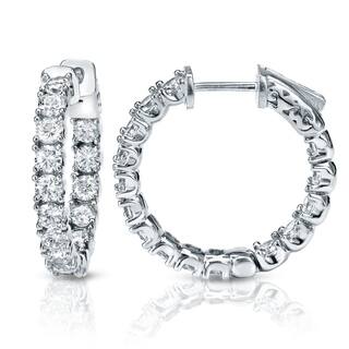 2 5 To 3 Carats Diamond Earrings For Less Auriya 14k Gold 3ct Tdw Medium 7 8 Inch Inside Out Diamond Hoop