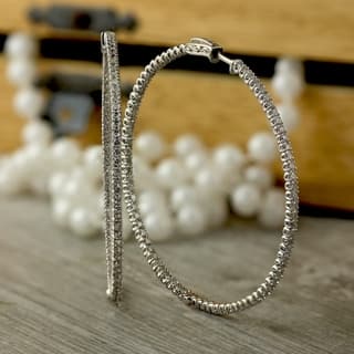 2 5 To 3 Carats Diamond Earrings For Less Auriya 14k White Or Yellow Gold 3 Carat Tdw 58mm Diamond Hoop Earrings