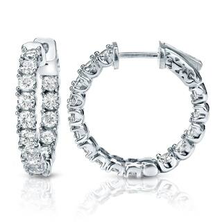 2 5 To 3 Carats Diamond Earrings Online At Our 14k Gold 3ct Tdw Small Inside Out Diamond Hoop Earrings