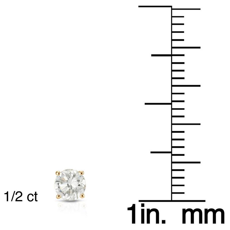 Auriya 14k Gold 1/2ct to 1ctw Round Clarity-enhanced Diamond Stud Earrings (J-K, SI1-SI2)