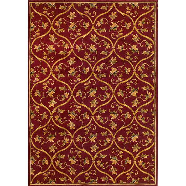 Omani Rugs Domani Elegance 5336 Red Vine Brocade Rug - 3'3 x 4'11 - Bed Bath ...