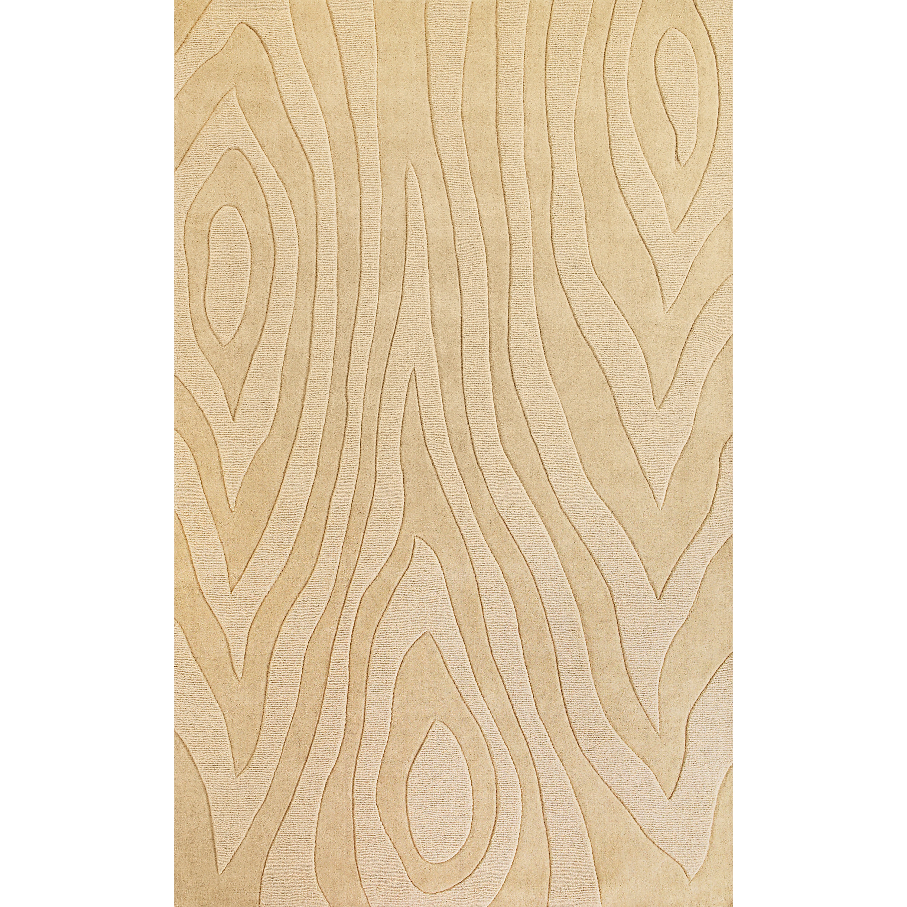 Domani Symmetry Wood Grains Ivory Wool Rug (33 X 53)