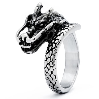 Vance Co. Men's Stainless Steel Dragon Ring - 16344888 - Overstock.com ...