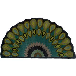 Half Circle Rugs Area For Less Lnr Home Vibrance Miami Green Fl Half Moon Rug 1 10 X
