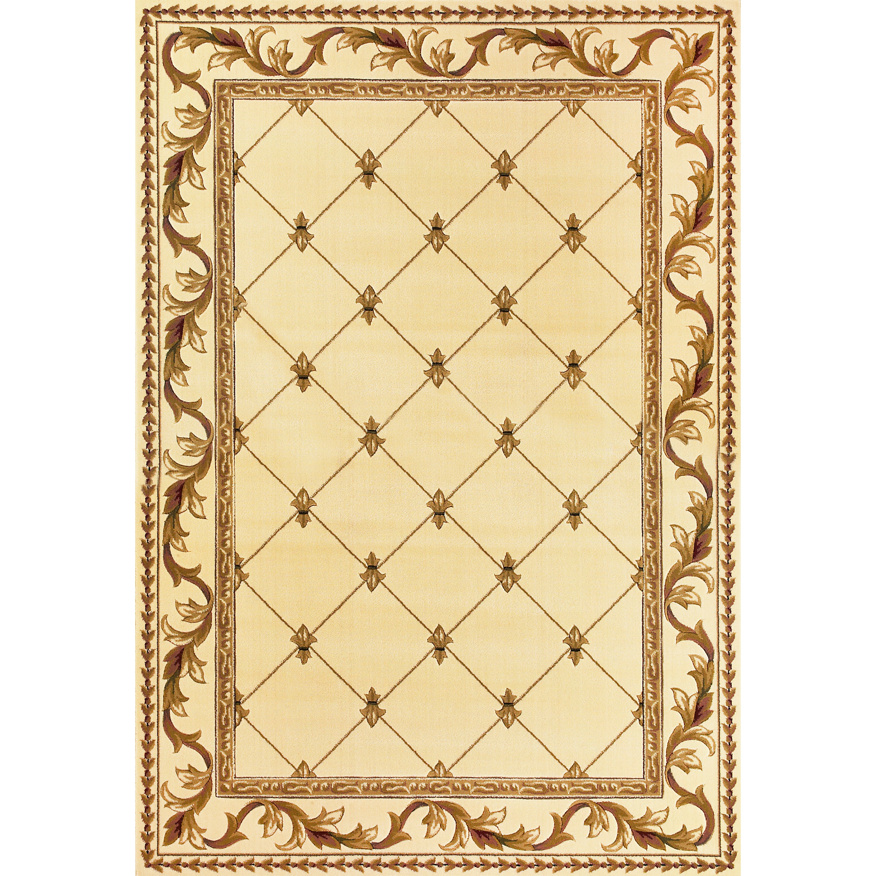 Domani Elegance Ivory Fleur de lis Rug 5318 (33 X 411 )