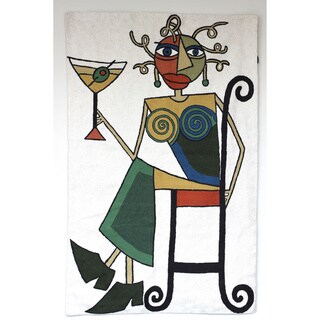 Dundee Designs Martini Lady White Tapestry