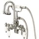 preview thumbnail 3 of 3, Water Creation Polished Nickel Adjustable Spread Wall Mount Gooseneck Spout Tub Faucet, Swivel Wall Connector, Handheld Shower