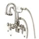 preview thumbnail 5 of 3, Water Creation Polished Nickel Adjustable Spread Wall Mount Gooseneck Spout Tub Faucet, Swivel Wall Connector, Handheld Shower