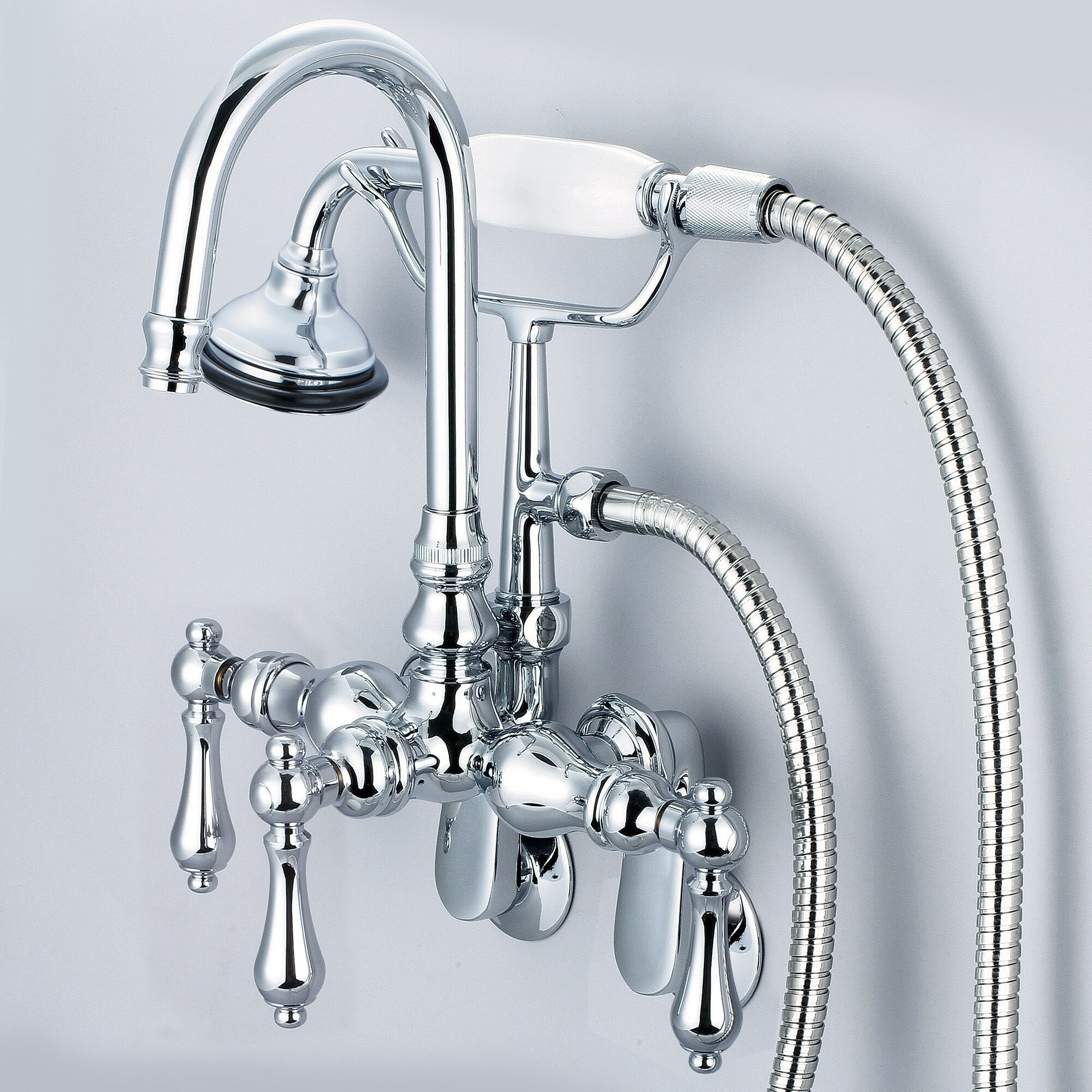 Water Creation Vintage Wall Mount Tub Faucet With Handheld Shower