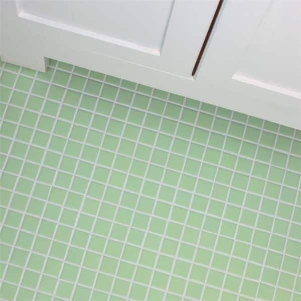 Somertile 11 75x11 75 Inch Victorian Square Matte Light Green Porcelain Mosaic Floor And Wall Tile 10 Tiles 9 8 Sqft 8187936 Porcelain Mosaic Floor And Wall Tile