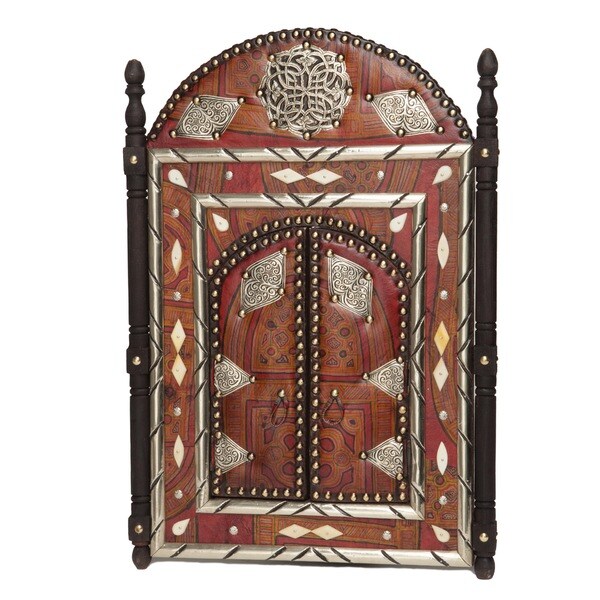 Handmade Leather Moroccan Mirror With Doors Morocco Handmade Leather Moroccan Mirror With Doors Morocco