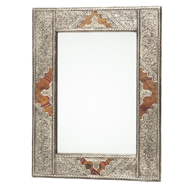 Metal and Leather Moroccan Mirror (Morocco)