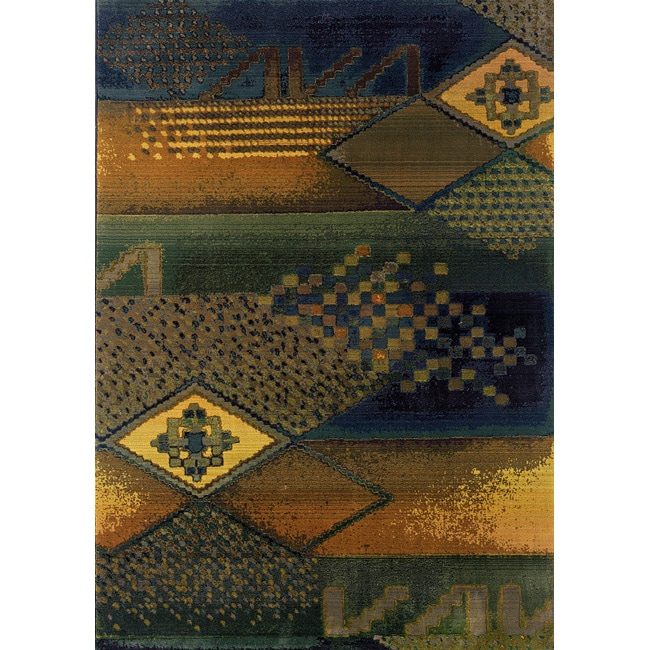 Kharma Ii Blue/ Green Area Rug (53 X 76)