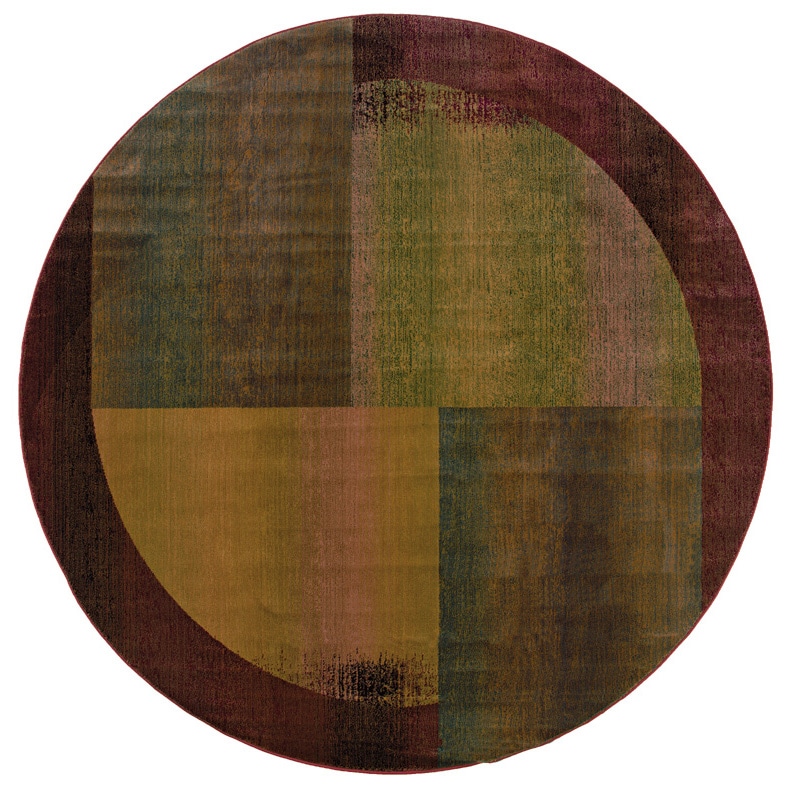 Kharma Ii Green/ Red Rug (6 Round)