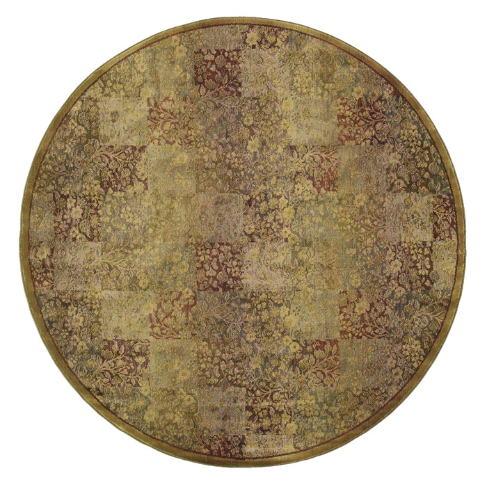 Generations Green/ Gold Polypropylene Rug (8 Round)