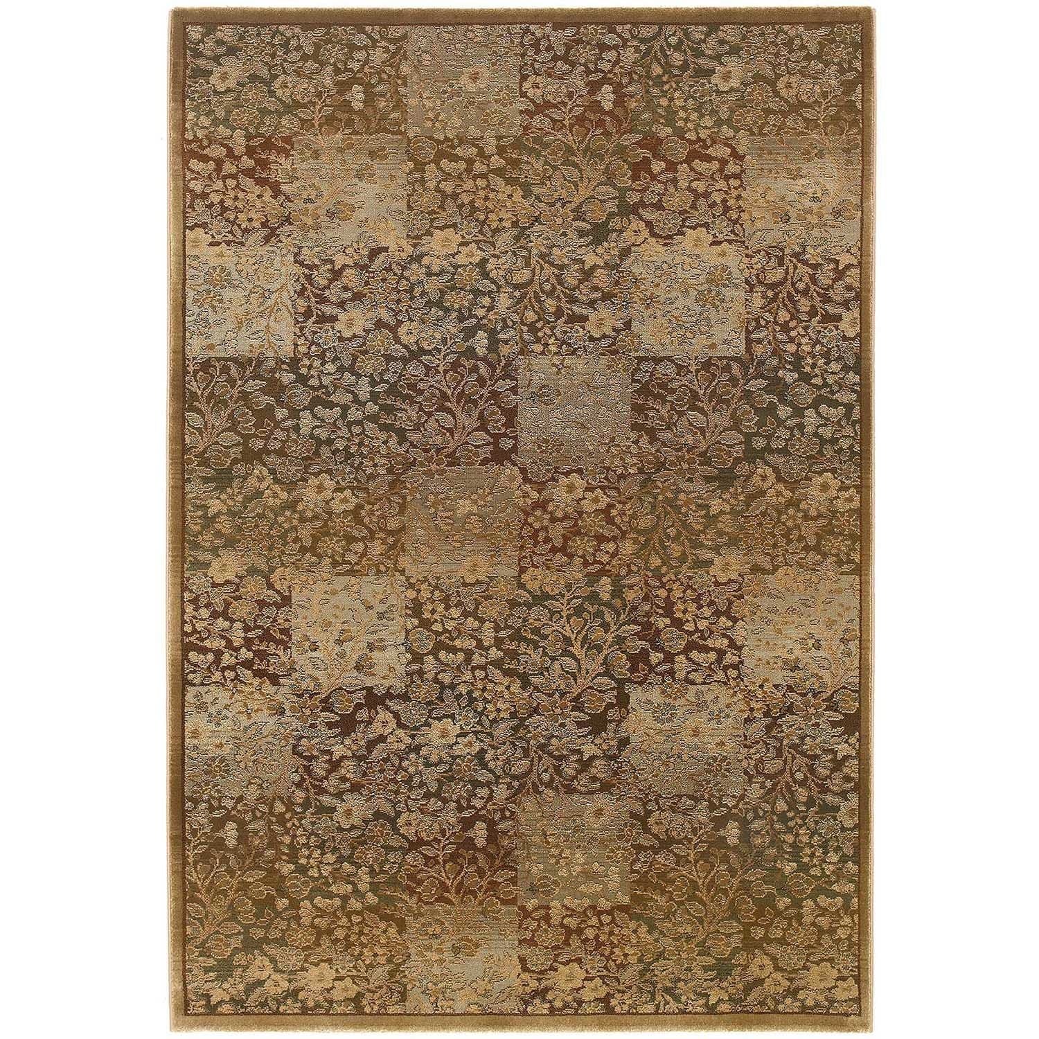 Generations Green/ Gold Polypropylene Rug (99 X 122)