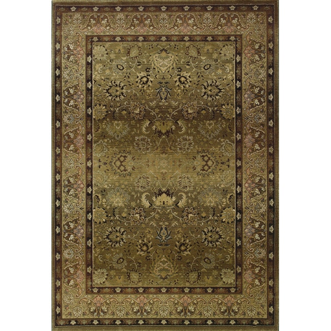 Generations Green/ Beige Polypropylene Rug (2 X 3)