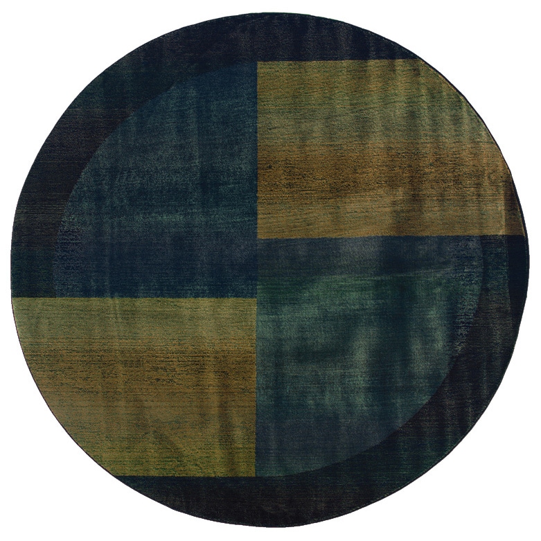 Kharma Ii Blue/ Gold Rug (8 Round)