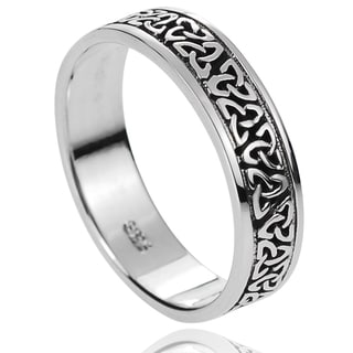 Shop Journee Collection Sterling Silver Celtic Knot Band - Free ...