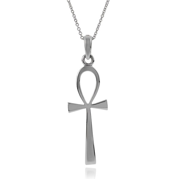 Journee Collection Sterling Silver Ankh Cross Pendant - Free Shipping ...