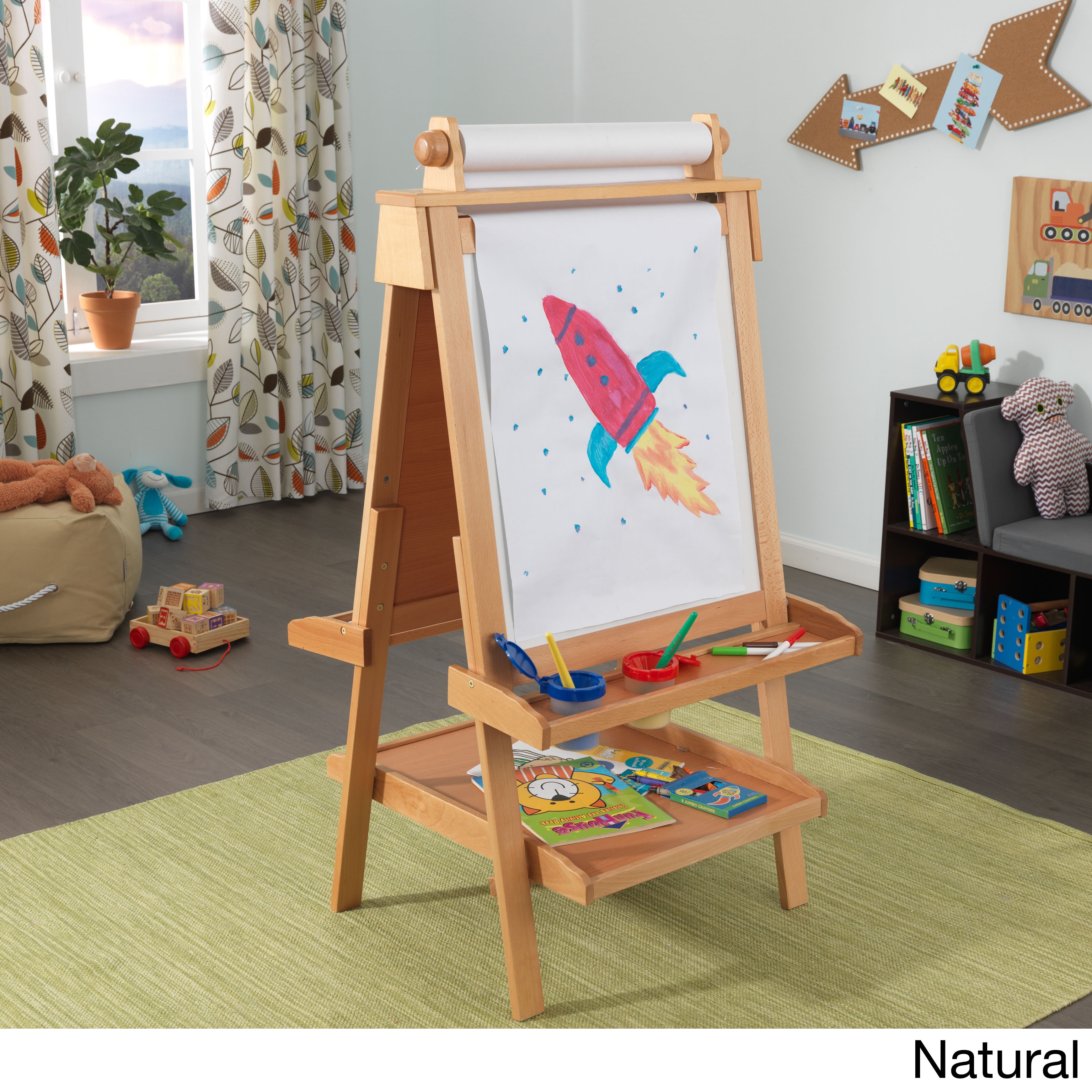 Shop Kidkraft Kid S Deluxe Wood Easel Overstock 8188790