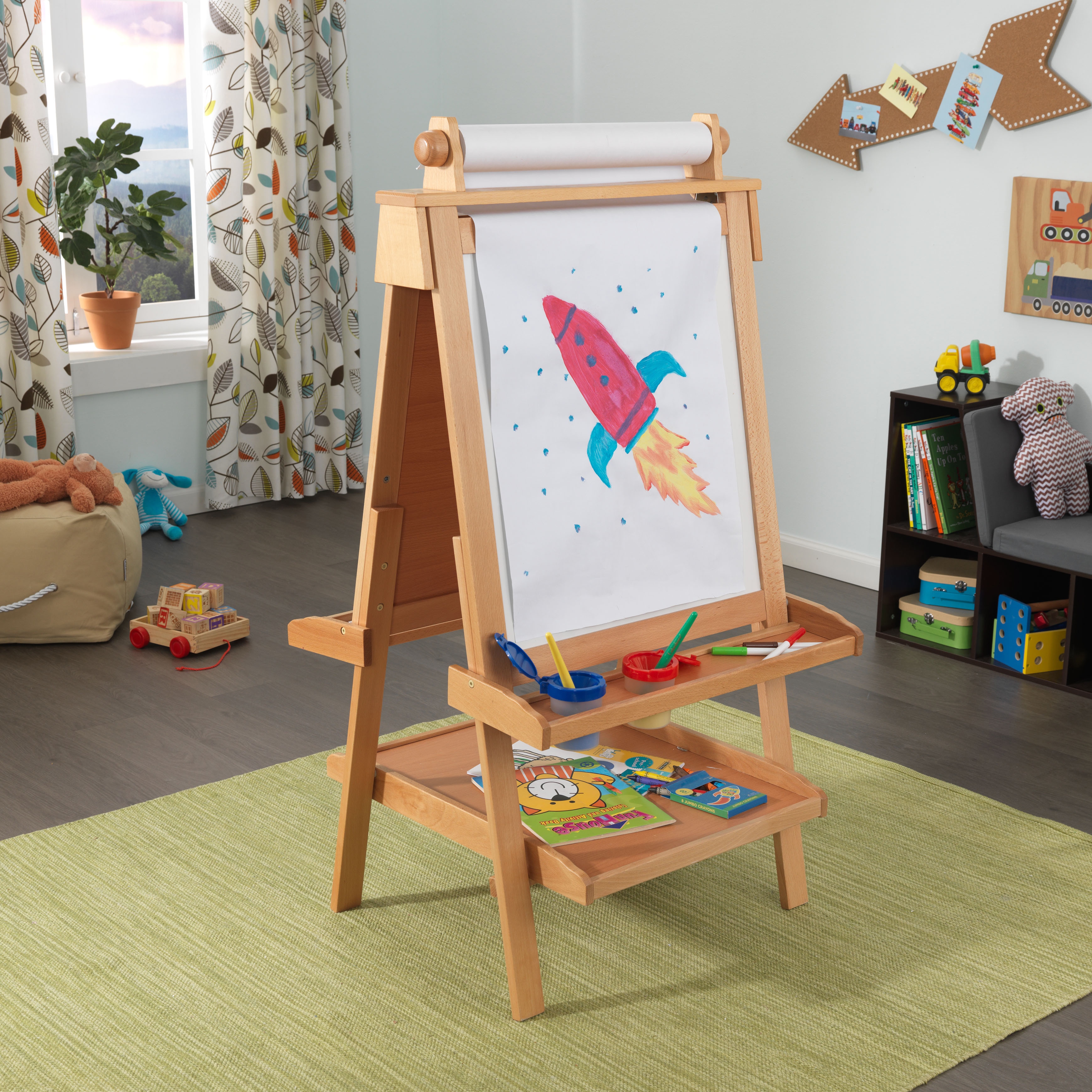 KidKraft Deluxe Wood Easel with Paper Roll