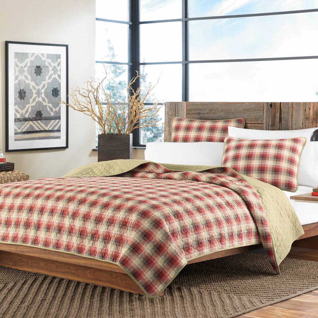 Eddie Bauer Ravenna Plaid 3-piece Reversible Quilt Set