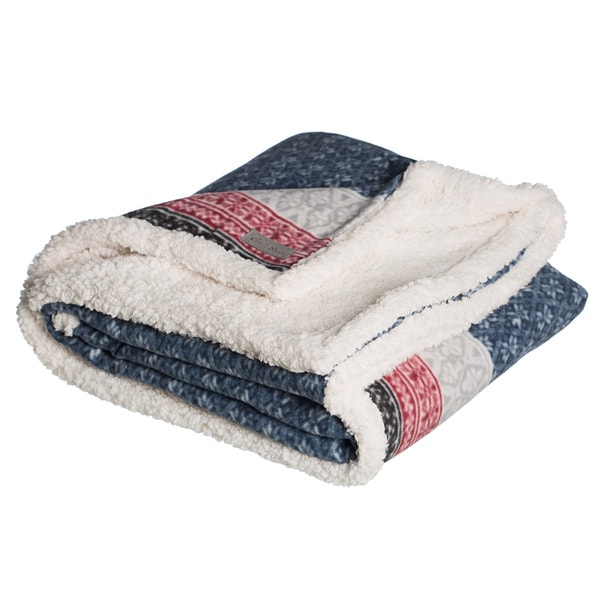 Eddie Bauer FairIsle Sherpa Reversible Throw
