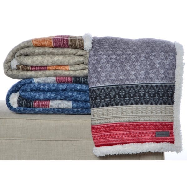 Eddie Bauer FairIsle Sherpa Reversible Throw   Shopping