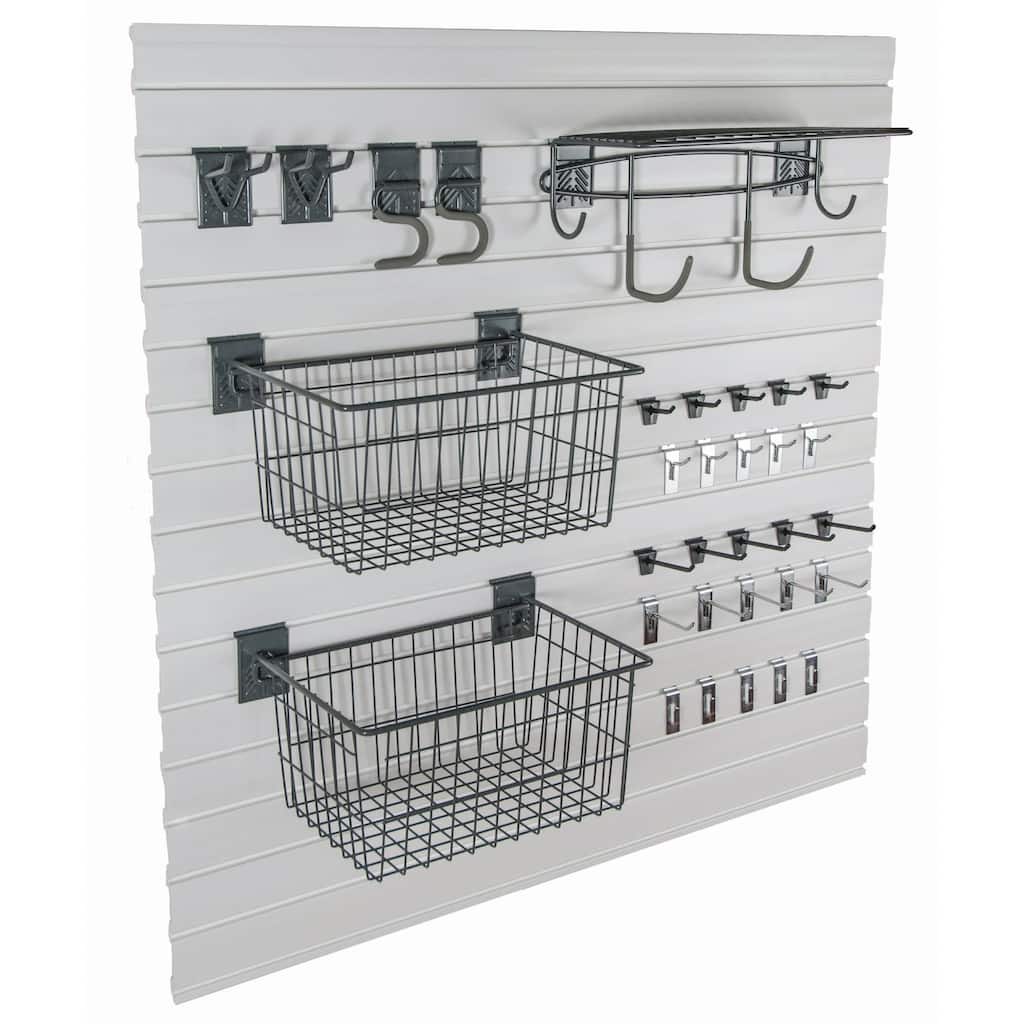 GlideRite Slatwall Garage Organization Laundry Supply Kit